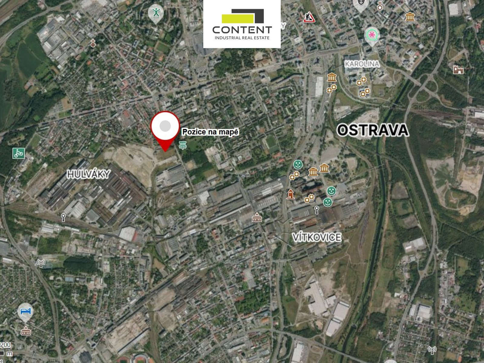 Exkluzivní prodej pozemku 22701 m², Ostrava - Železárenská, 1. máje