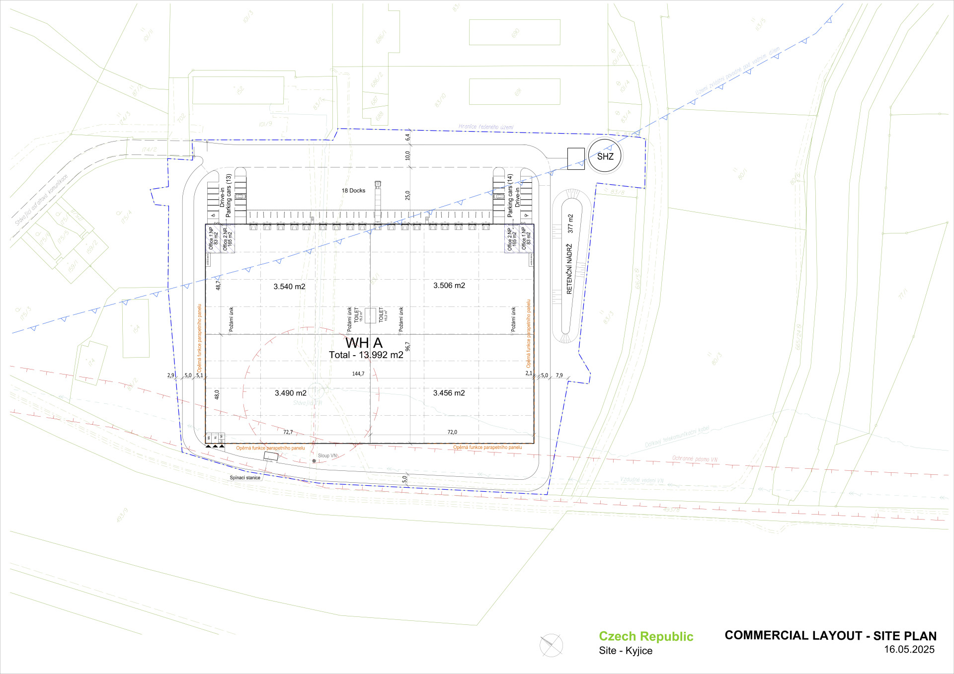 Prodej komerčního pozemku 27.899 m², Chomutov, D7