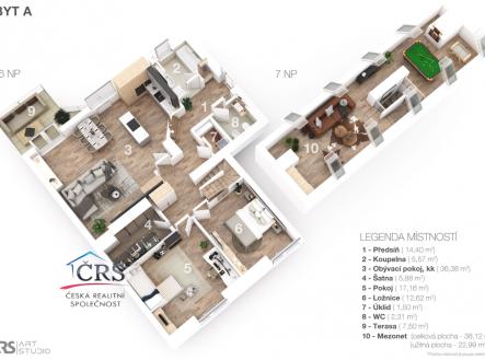 Prodej bytu, 3+kk, 149 m²