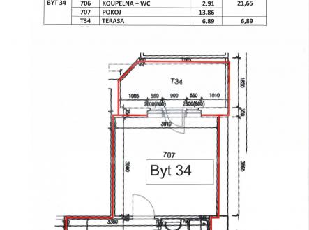 Pronájem bytu, 1+kk, 24 m²