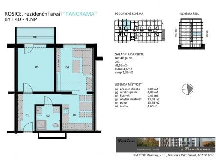 Prodej bytu, 2+kk, 49 m²