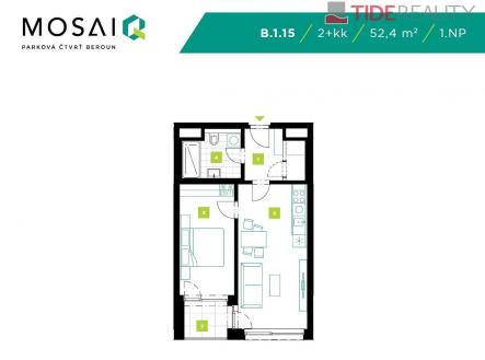 Prodej bytu, 2+kk, 56 m²