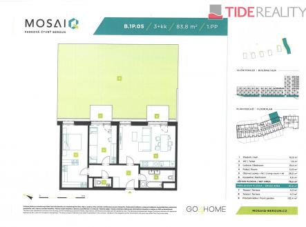 Prodej bytu, 3+kk, 84 m²