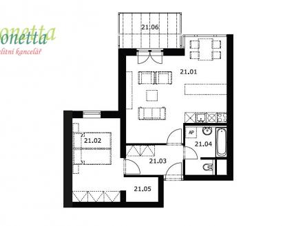 Prodej bytu, 2+kk, 57 m²