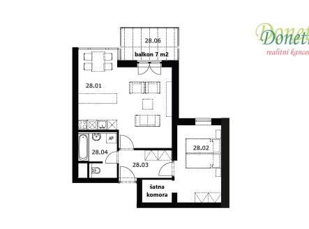 Prodej bytu, 2+kk, 57 m²