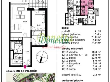 Prodej bytu, 3+kk, 74 m²