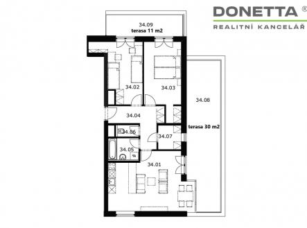 Prodej bytu, 3+kk, 77 m²