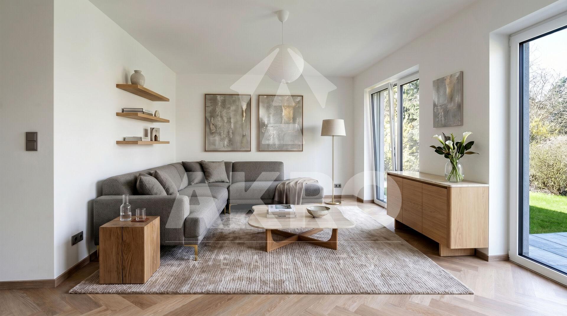 Prodej novostavby 4+kk 140m2, zahrádka 174m2, suterén 19m2, dvě parkovací místa, FVE, PENB B