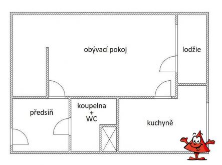 Pronájem bytu, 1+1, 45 m²