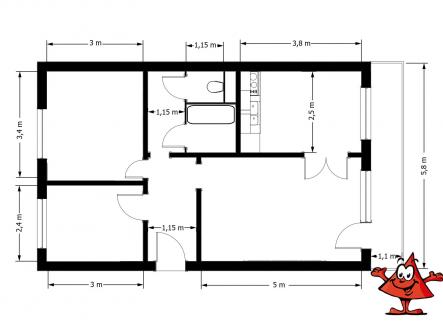 Prodej bytu Praha 9 Střížkov Rumburská - půdorys
