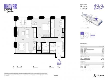 Prodej bytu, 3+kk, 90 m²