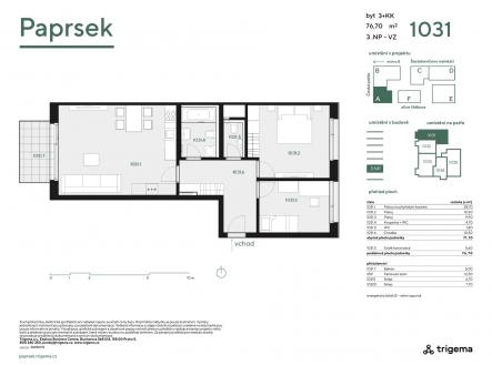 Prodej bytu, 3+kk, 71 m²