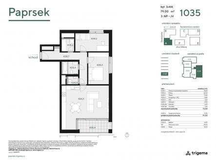 Prodej bytu, 3+kk, 73 m²