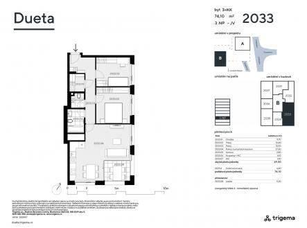 Prodej bytu, 3+kk, 69 m²