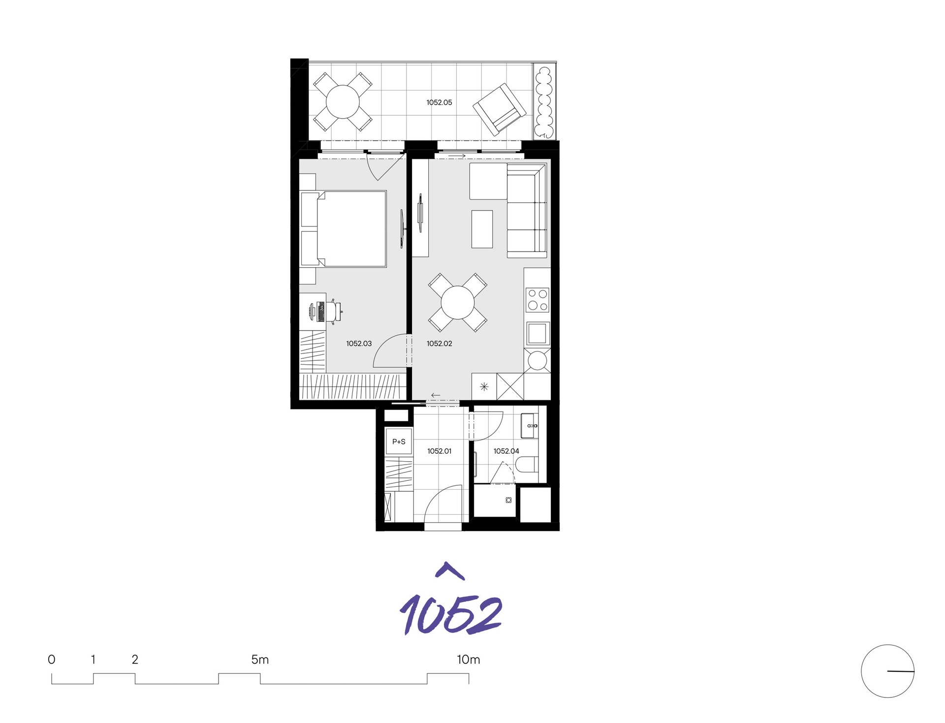 Investiční 2+kk (byt č. 1052 - 46,7 m2): Projekt LIHOVAR Smíchov