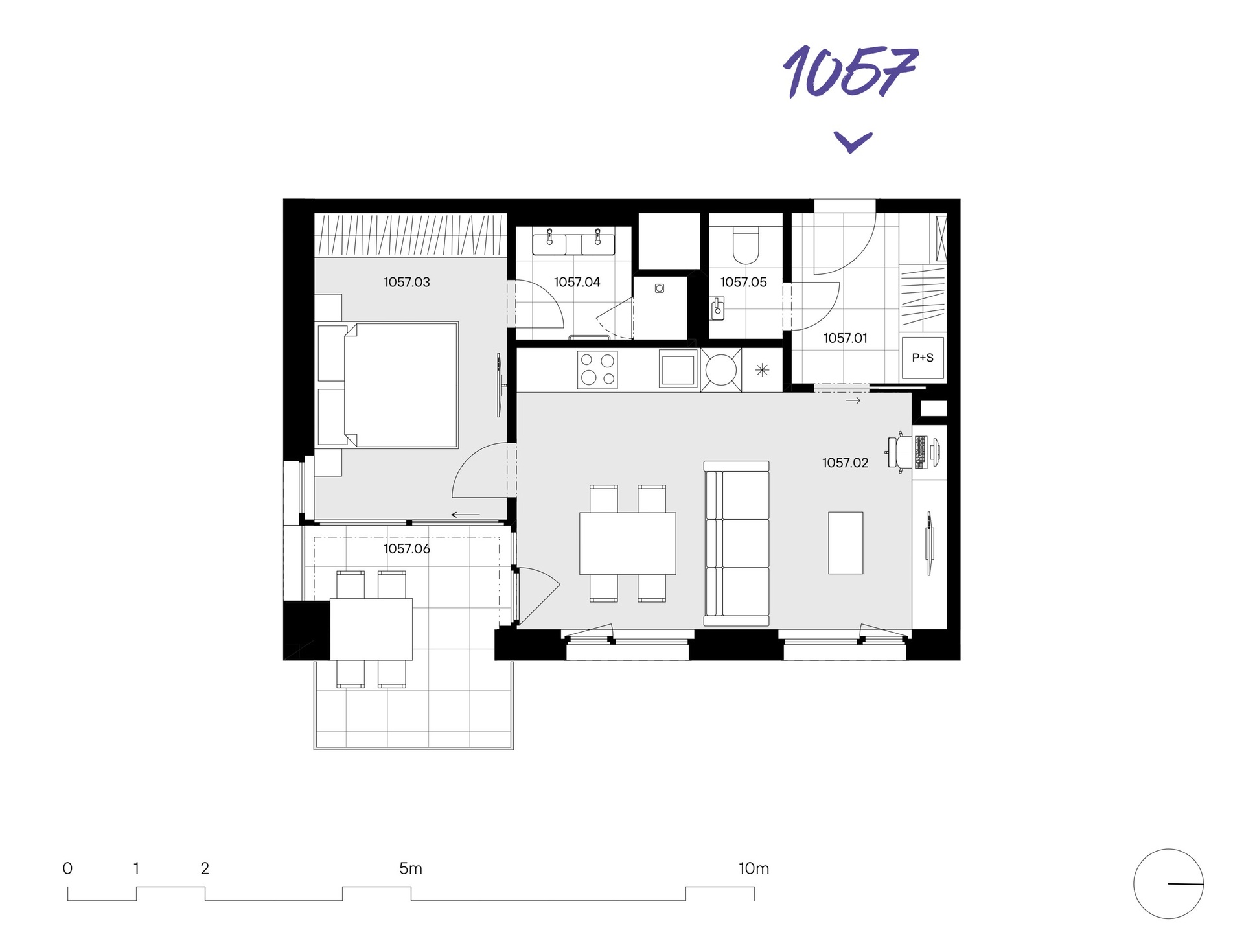 Byt 2+kk (51,2 m2): Byt č.1057, Projekt LIHOVAR Smíchov