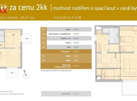 Prodej bytu, 3+kk, 69 m²