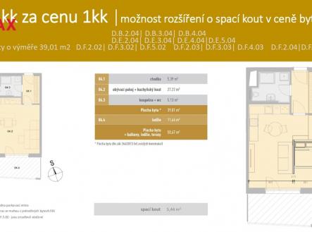 Prodej bytu, 1+kk, 50 m²