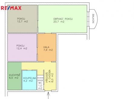 Prodej bytu, 3+1, 73 m²