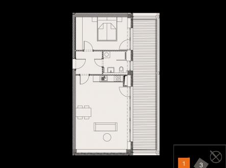 Prodej bytu, 2+kk, 54 m²