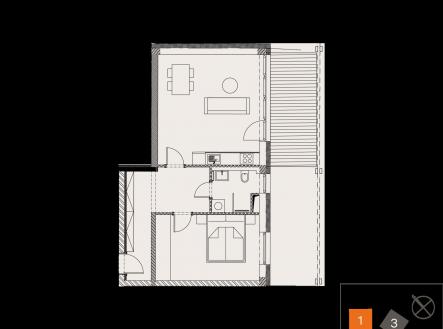 Prodej bytu, 2+kk, 53 m²