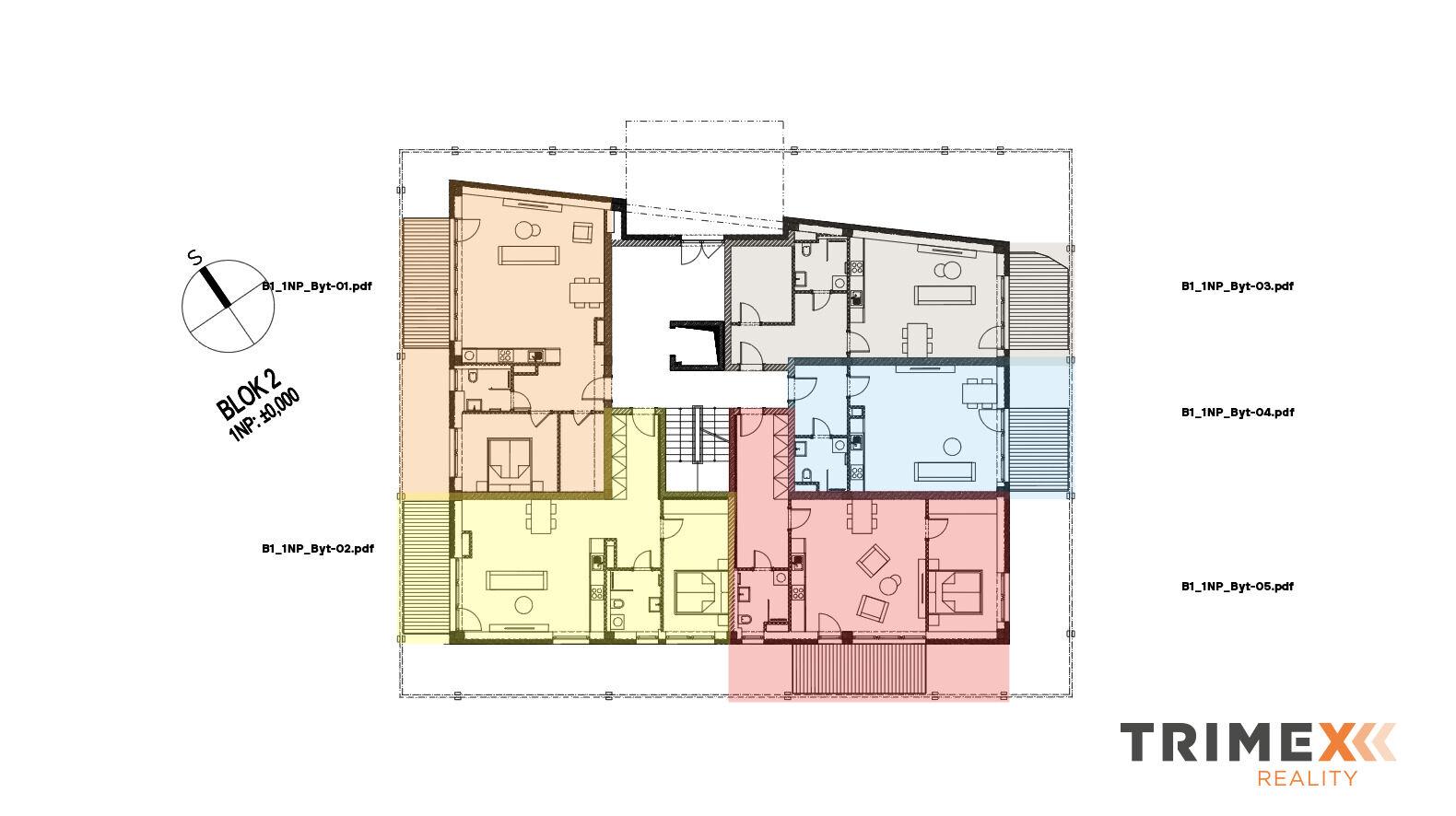 Rezidenci Štěpánov, Valašské Meziříčí, byt. jedn. 1+kk, 46,93 m2, terasa 9,12 m2, zahrada 132,8 m2