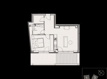 Prodej bytu, 2+kk, 47 m²