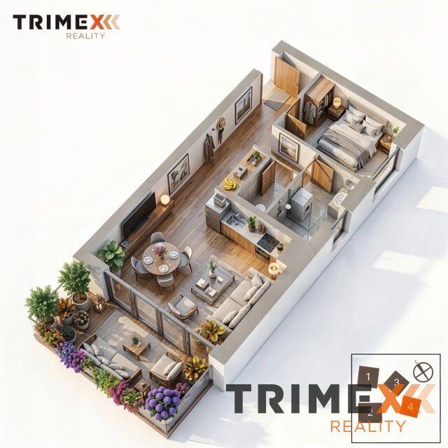 Rezidenci Štěpánov, Valašské Meziříčí, bytová jednotka 2+kk, 44,89 m2, balkon 9,72 m2