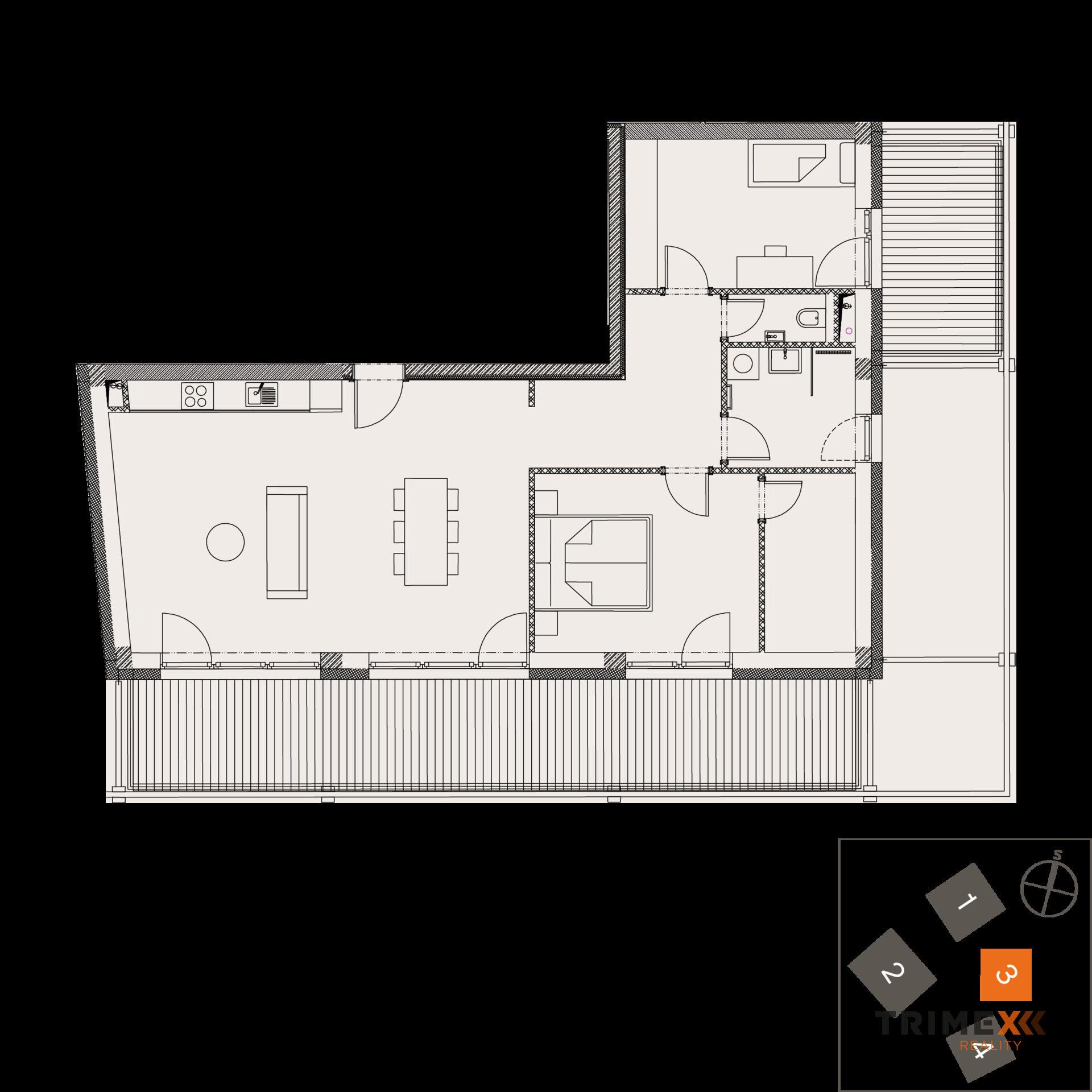 Rezidenci Štěpánov, Valašské Meziříčí, bytová jednotka 3+kk, 86,31 m2, balkony 36,76 m2