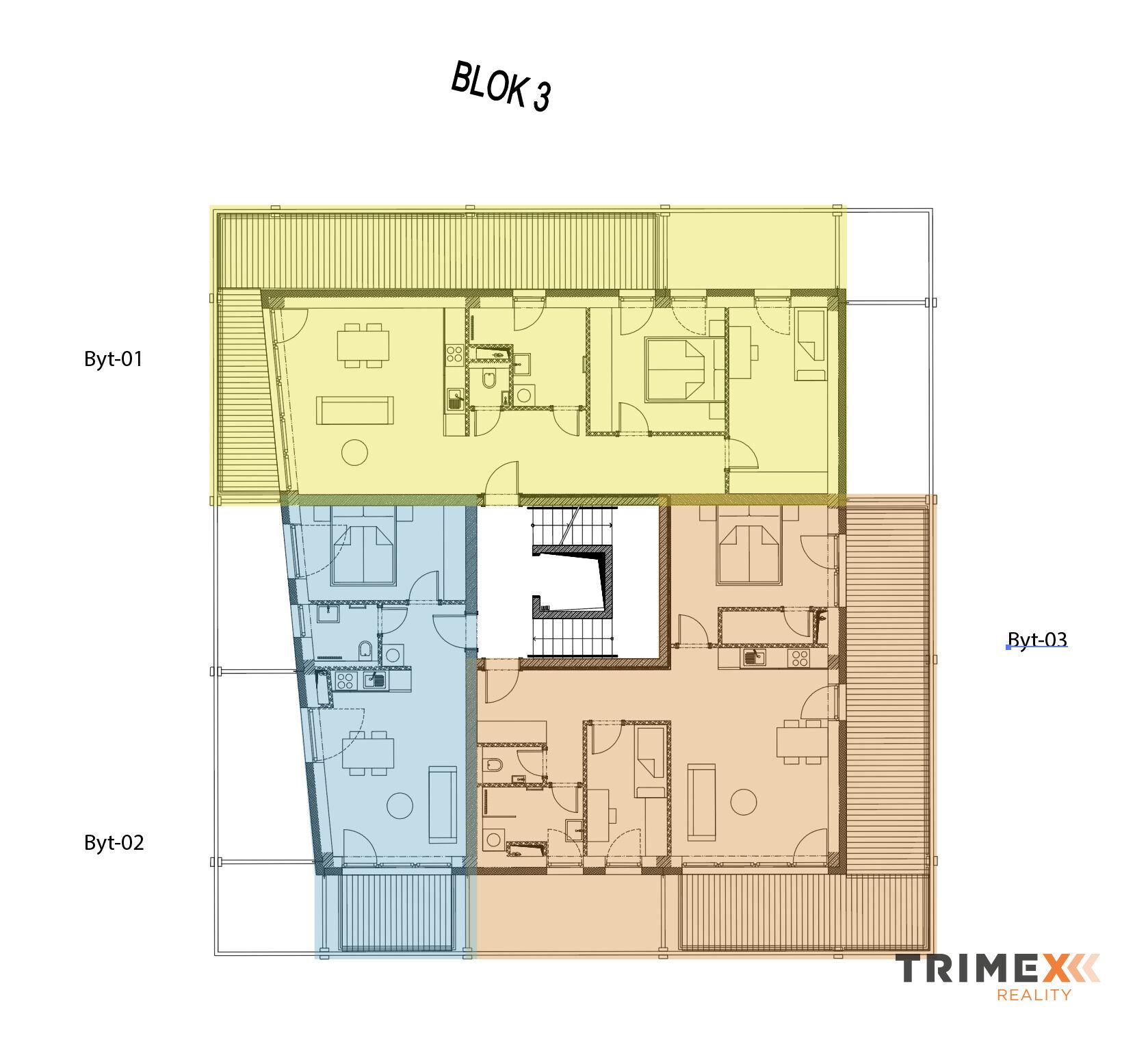 Rezidenci Štěpánov, Valašské Meziříčí, bytová jednotka 2+kk, 37,91 m2, balkon 6,24 m2