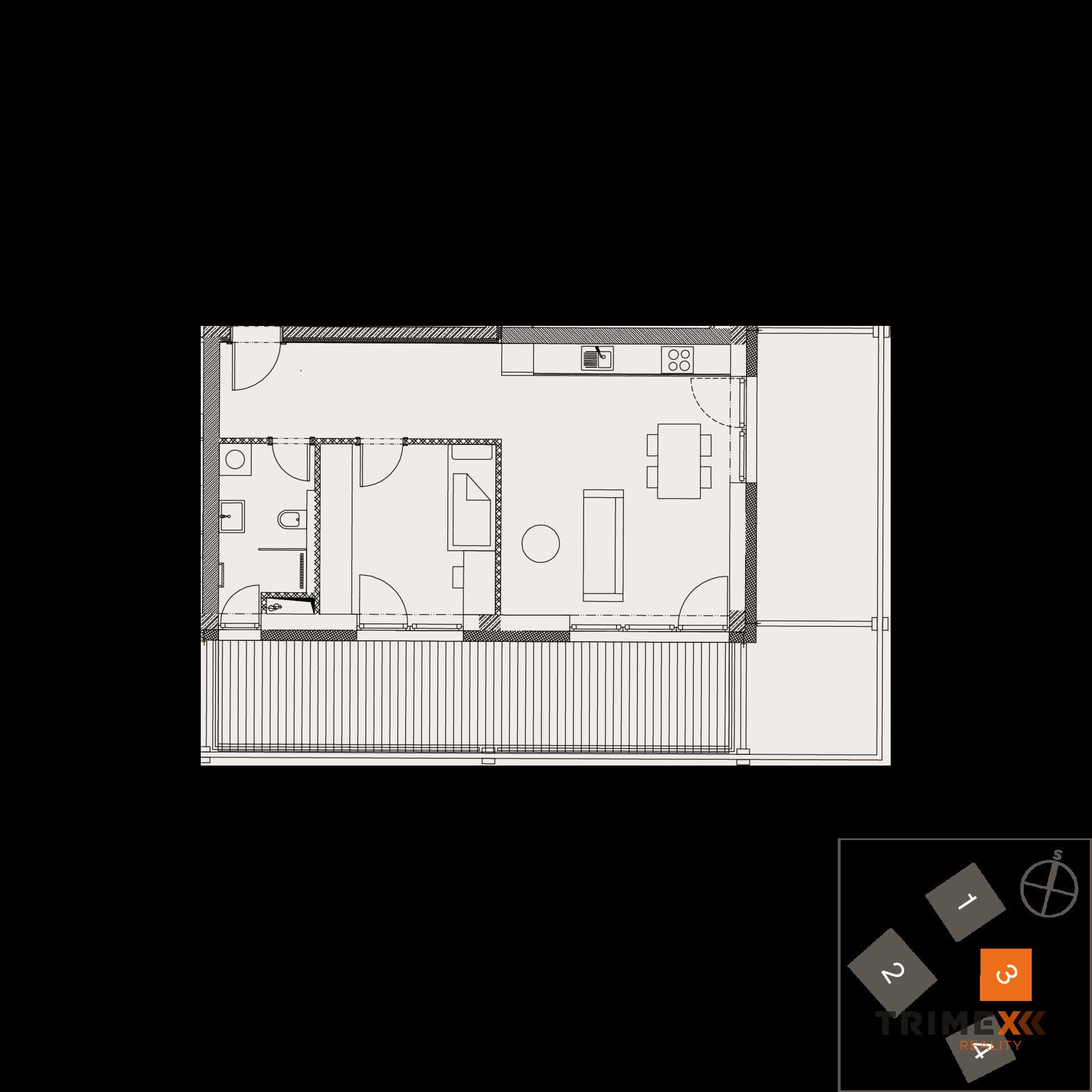 Rezidenci Štěpánov, Valašské Meziříčí, bytová jednotka 2+kk, 47,21 m2, balkon 19,96 m2