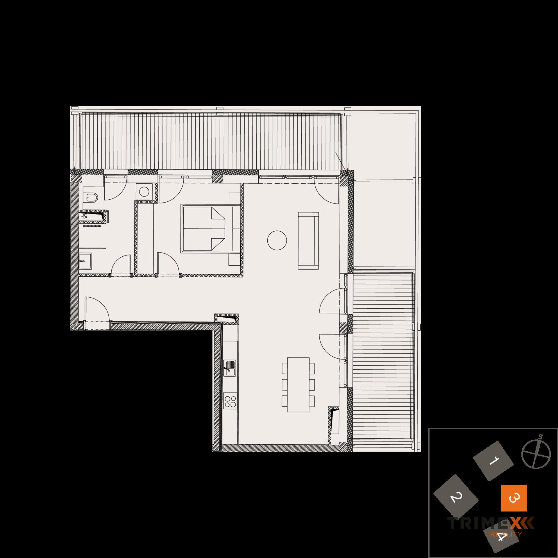 Rezidenci Štěpánov, Valašské Meziříčí, bytová jednotka 2+kk, 65,38 m2, balkony 33,45 m2