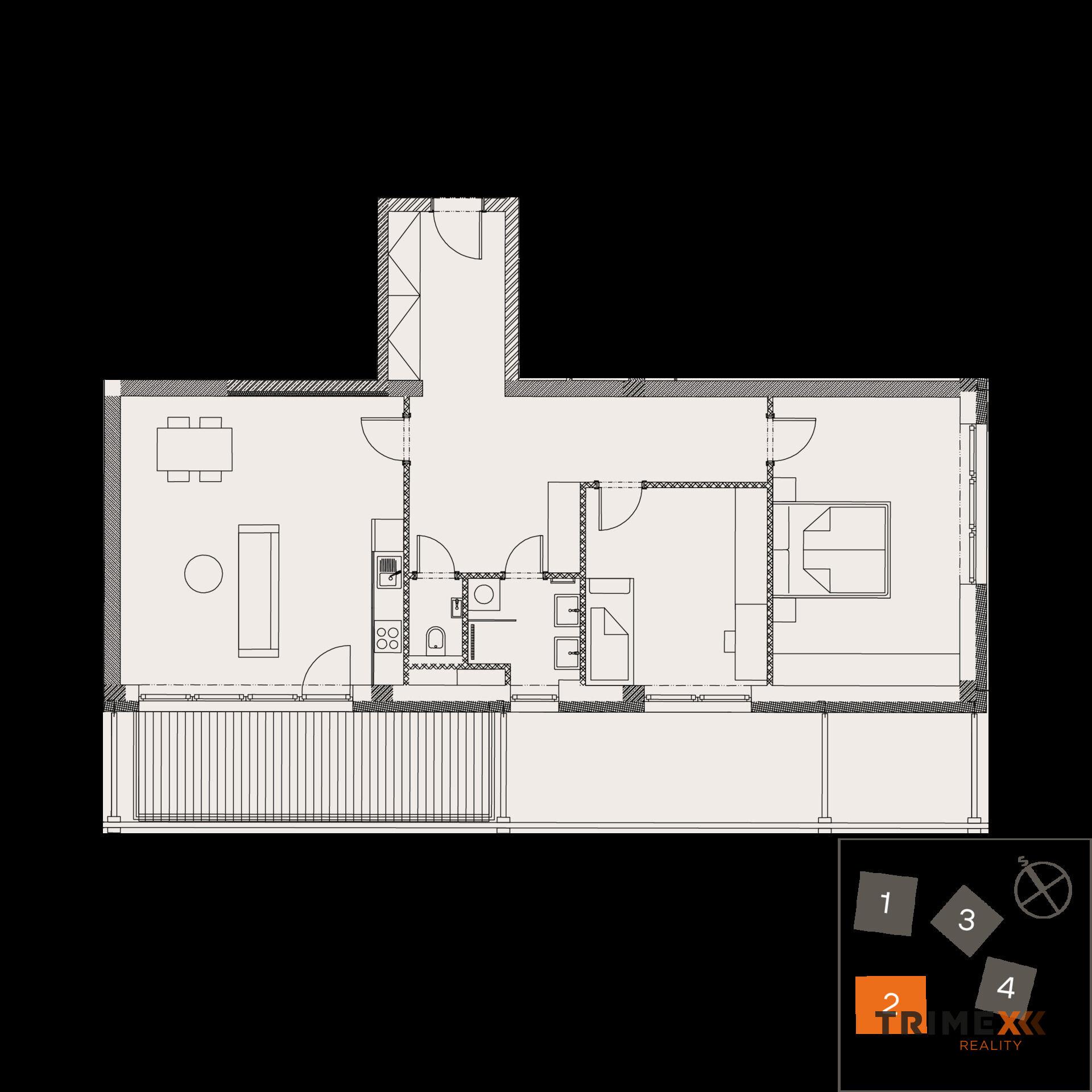 Rezidenci Štěpánov, Valašské Meziříčí, bytová jednotka 3+kk, 89,31 m2, balkon 13,41 m2