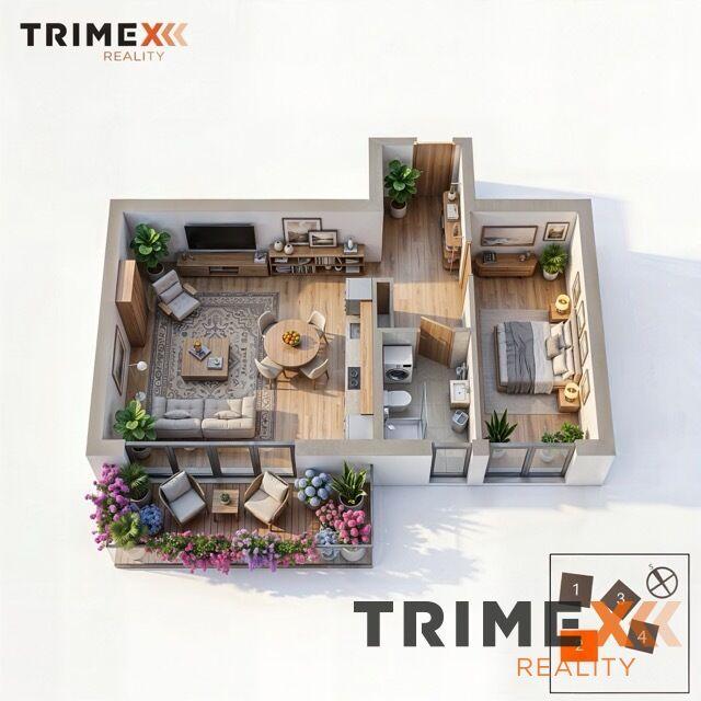 Rezidenci Štěpánov, Valašské Meziříčí, bytová jednotka 2+kk, 60,84 m2, balkon 11,5 m2