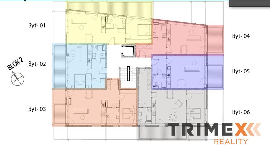 Rezidenci Štěpánov, Valašské Meziříčí, bytová jednotka 2+kk, 59,36 m2, balkon 5,73 m2