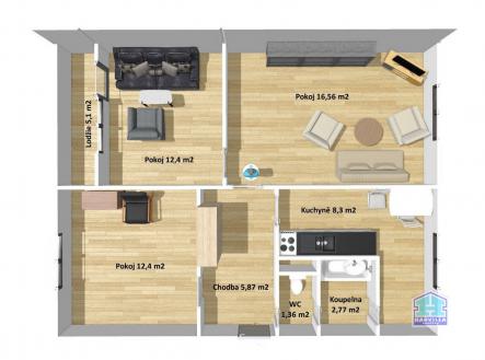 Prodej bytu, 3+1, 61 m²