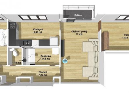 Prodej bytu, 3+1, 66 m²