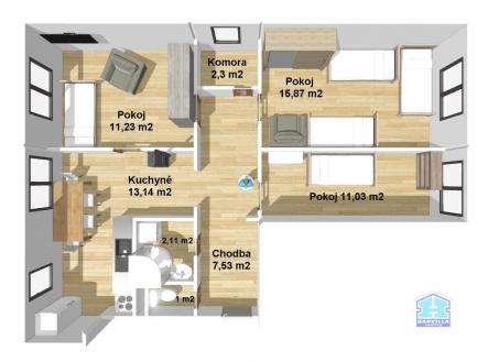 Prodej bytu, 3+1, 70 m²