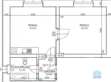 Pronájem bytu, 2+kk, 45 m²