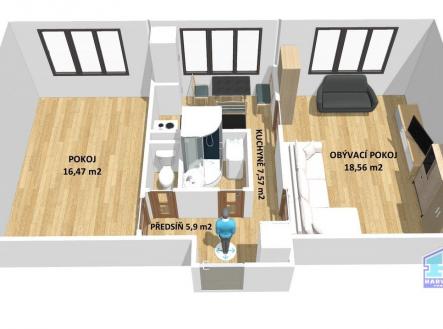 Prodej bytu, 2+1, 54 m²