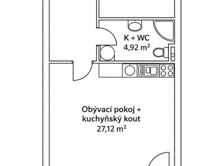 Pronájem bytu, 2+kk, 61 m²