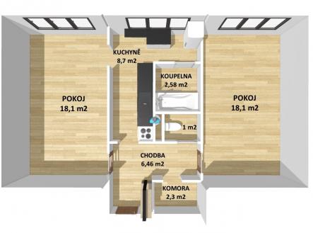 Prodej bytu, 2+1, 57 m²