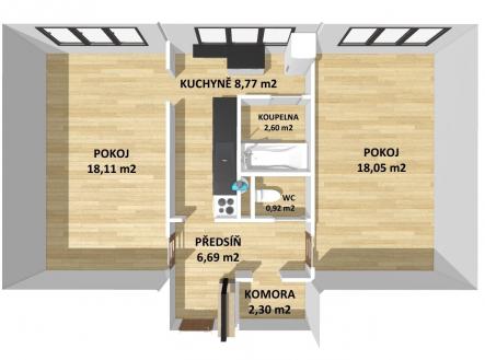 Prodej bytu, 2+1, 57 m²