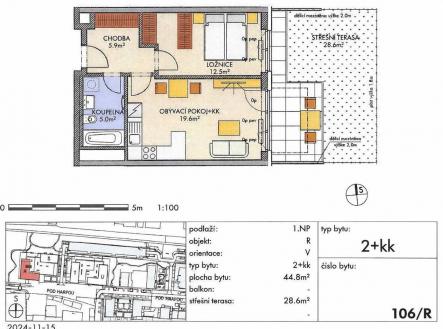 Prodej bytu, 2+kk, 44,8 m²