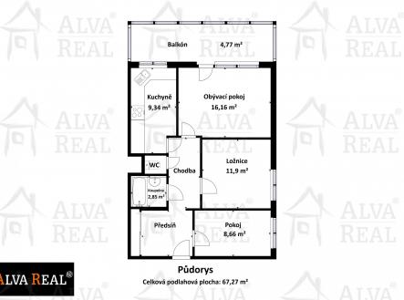 Prodej bytu, 3+1, 67 m²