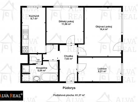 Prodej bytu, 3+1, 62 m²