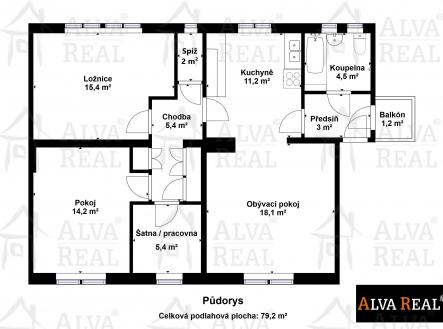 Prodej bytu, 3+1, 79 m²