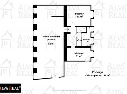 Pronájem - obchodní prostor, 134 m²