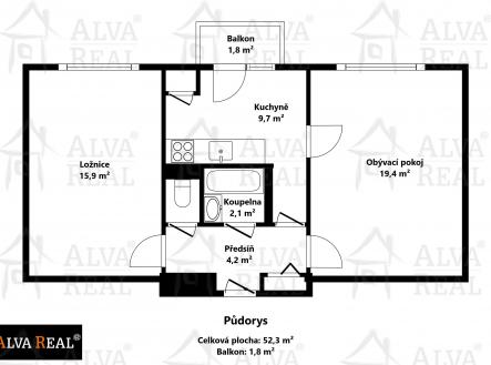 Prodej bytu, 2+1, 55 m²