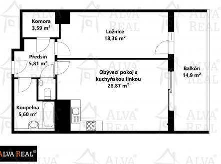 Pronájem bytu, 2+kk, 63 m²